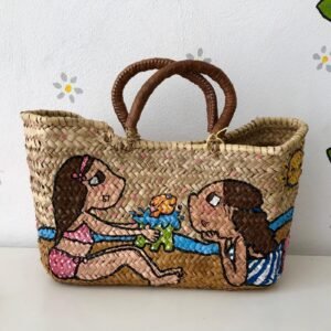 Capazos pintados a mano 2 personajes